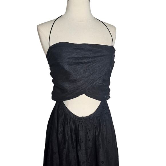 Zimmerman Iris Picnic Dress 100% Linen in Black Size 1 NWT $795 - Picture 9 of 14